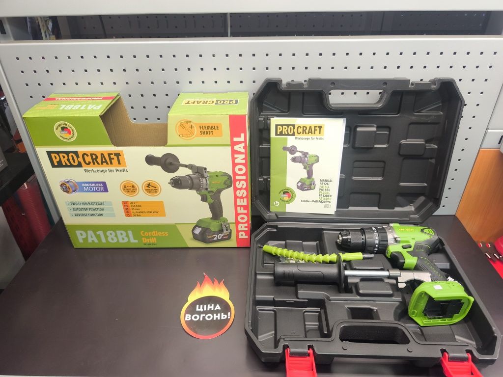 Шуруповерт Procraft PA18BL Universal Extra