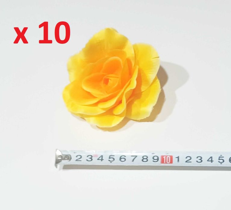 10 x. Róża wyrobowa żółta 9 cm
