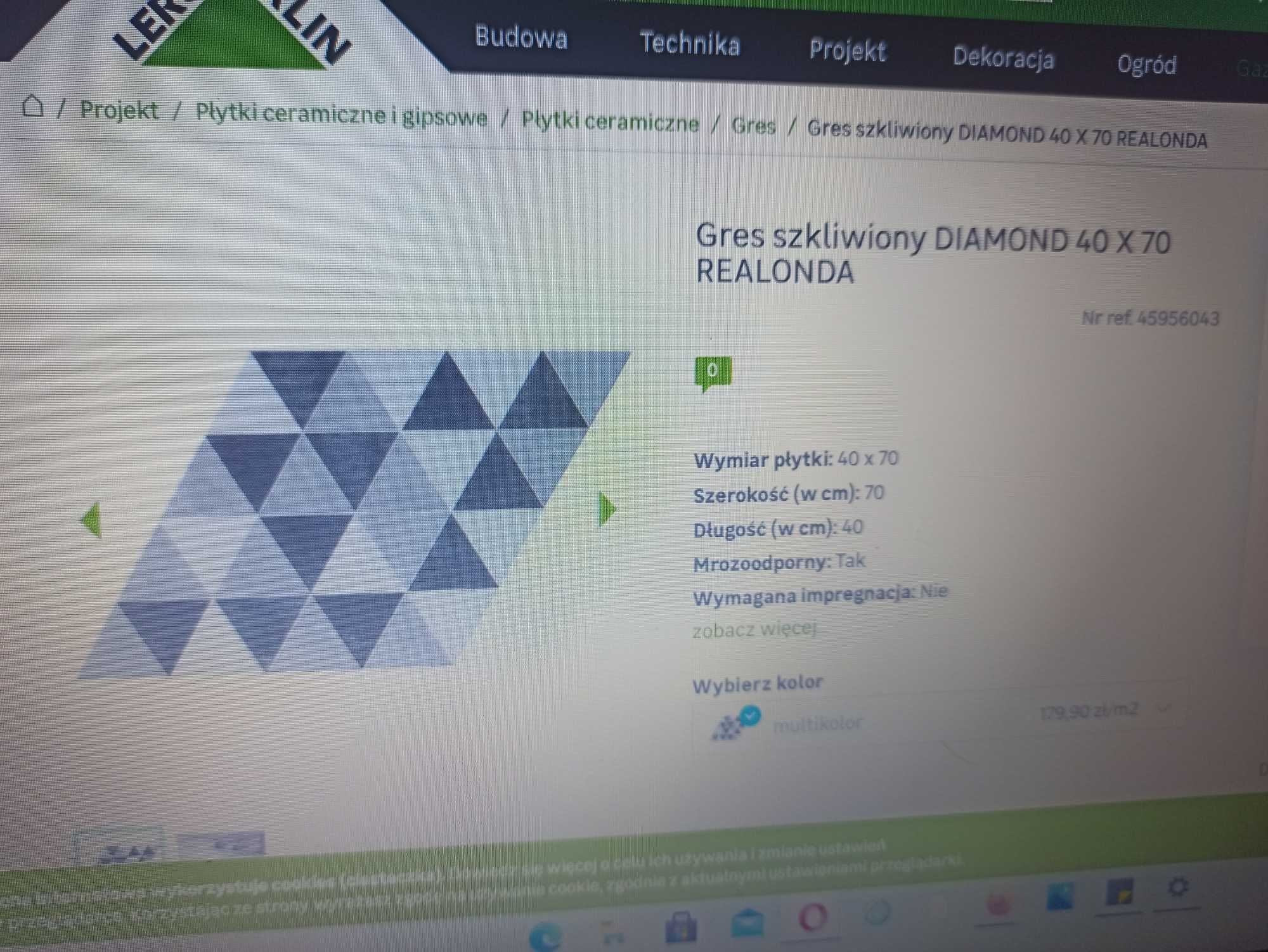 Gres szkliwiony Diamond 40x70 realonda 1 opakowanie