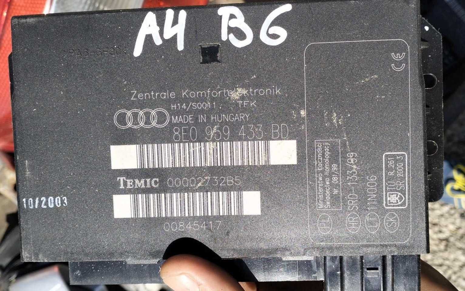 sterownik moduł komfortu Audi A4 B6 B7 433 BC/AH/AJ/AG/J/CH/BD/D/L