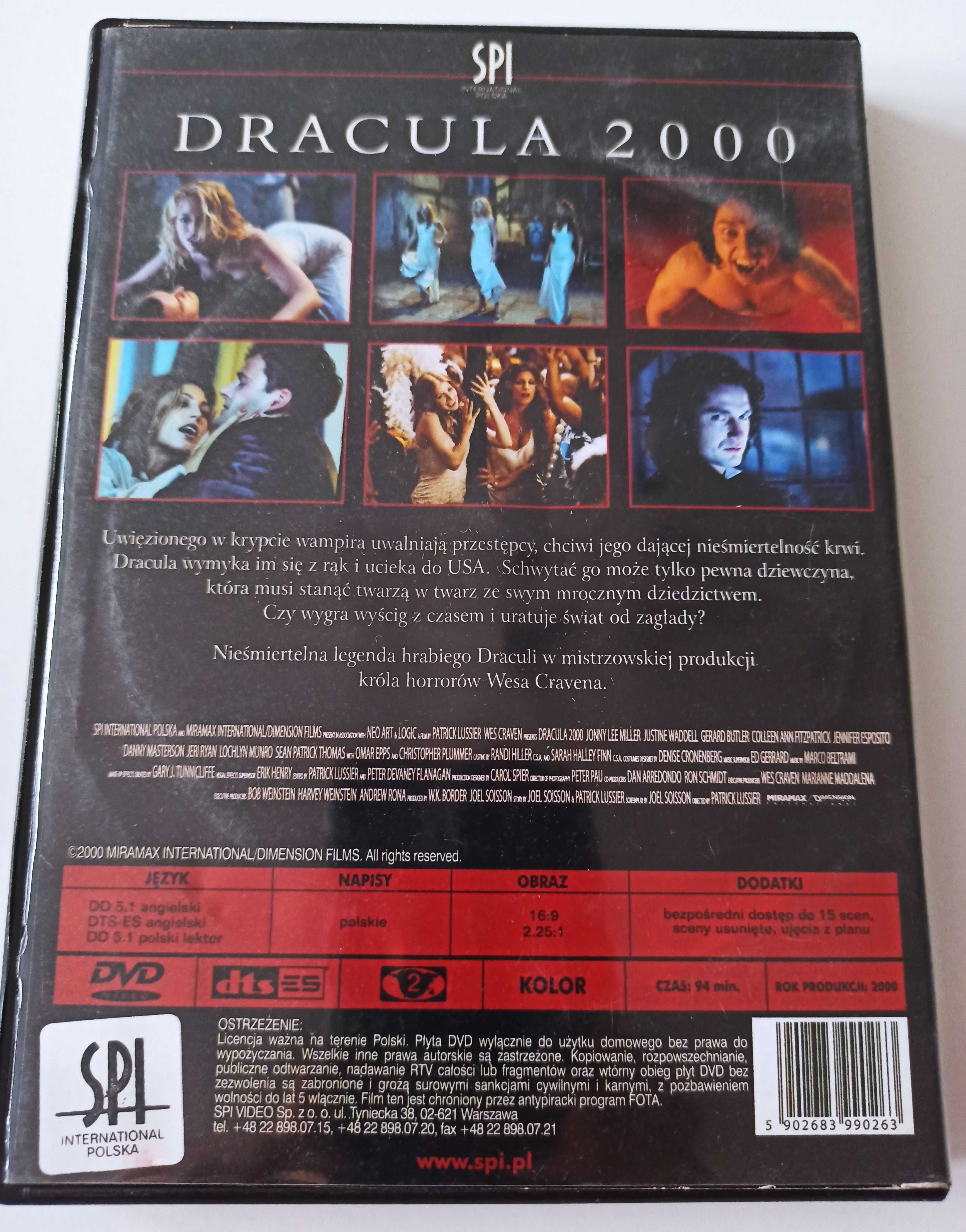 Dracula 2000 - film płyta DVD wampiry nosferatu