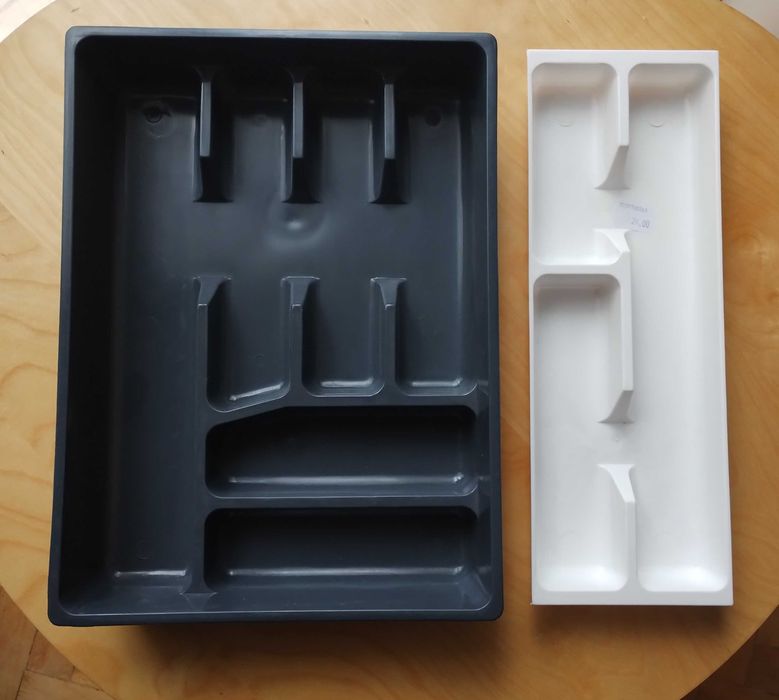 Nowy podwójny pojemnik wkład kuchenny na sztućce organizer do szuflady
