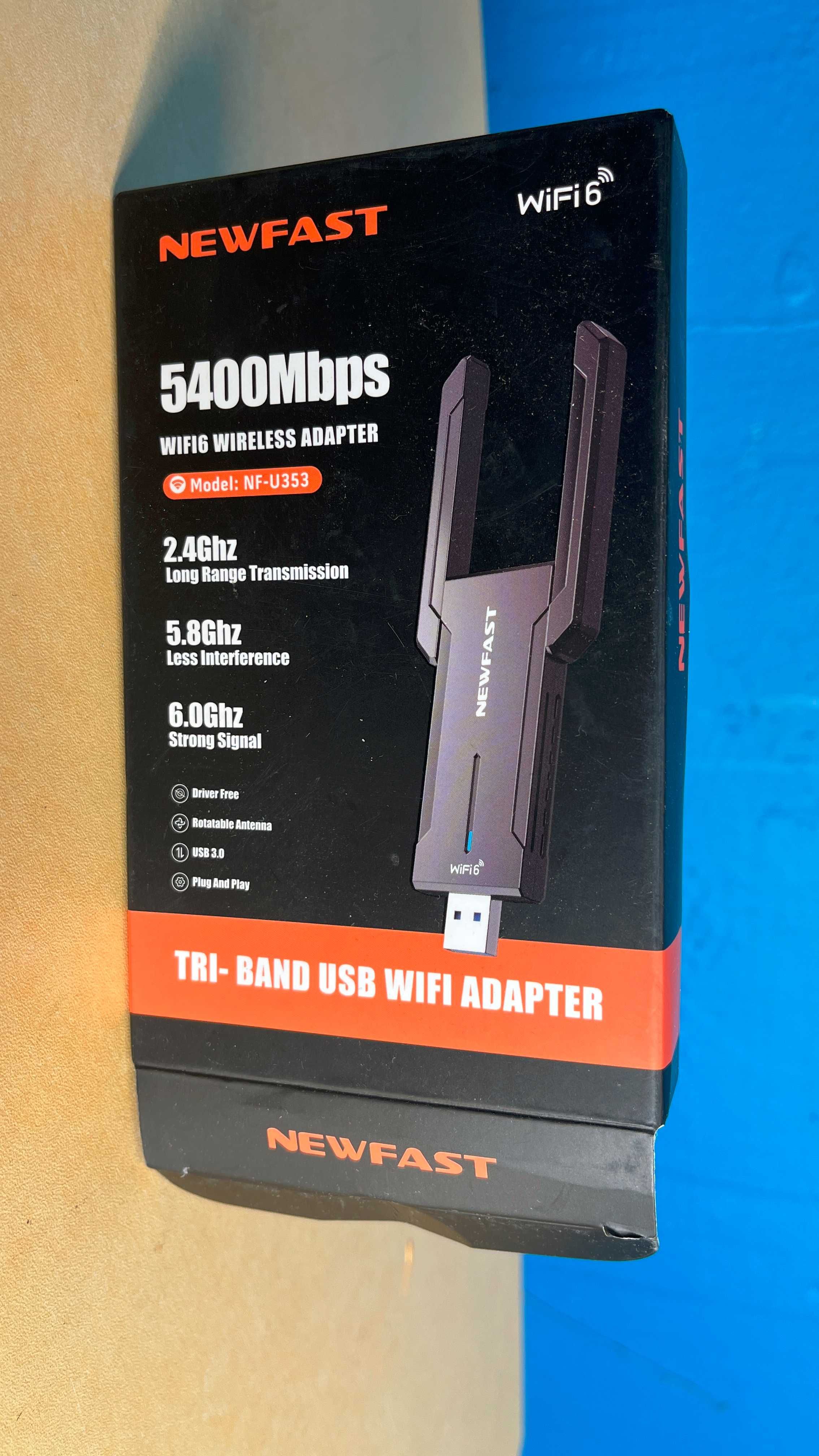 Klucz, adapter USB WiFi 6E do komputera, 5400Mbps,Trójzakresowy smp39