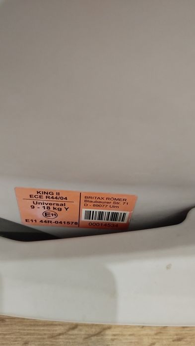 Fotelik Britax Romer King II LS, 9-18kg