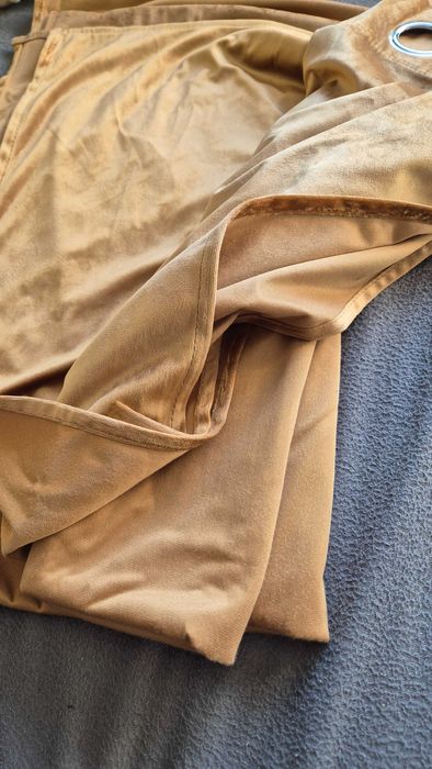 Zasłona 2 sztuki velvet brązowe cynamonowe welurowe