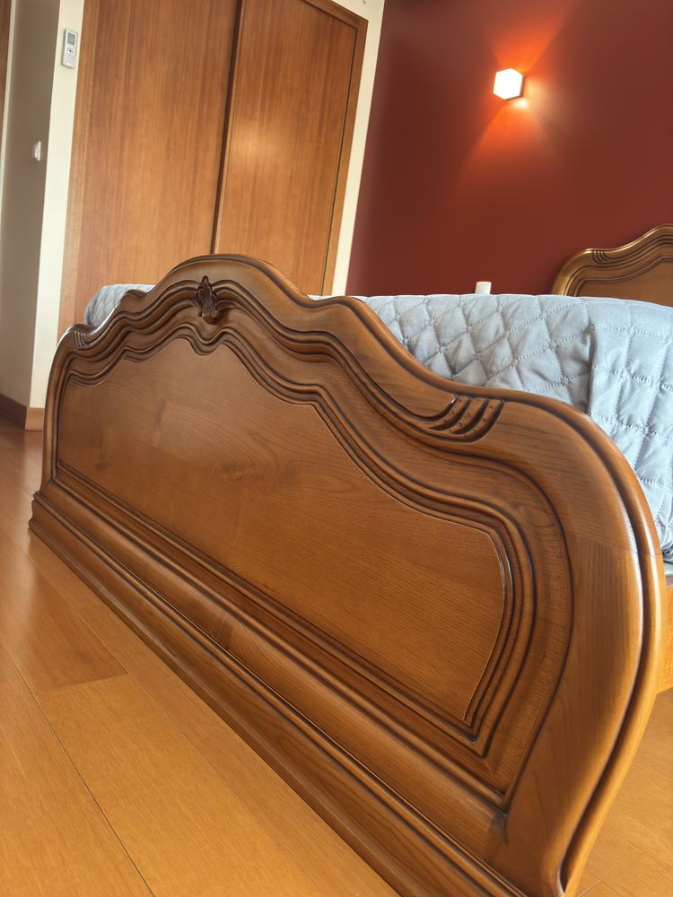 Conjunto Quarto Completo Madeira Maciça + Cama 140x190 - Colchão Novo