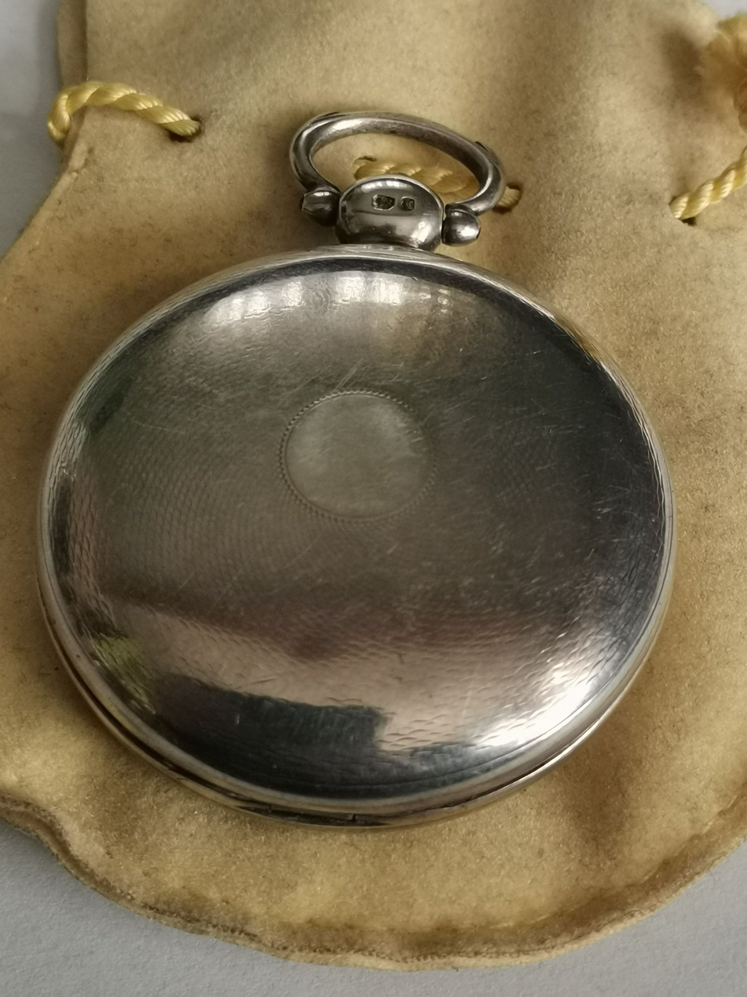 Stary dwukopertowy szpindlak w srebrze z brylantem