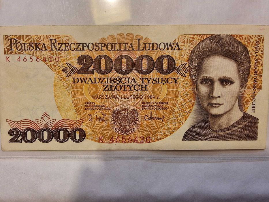 20000zł 1989r Skłodowska