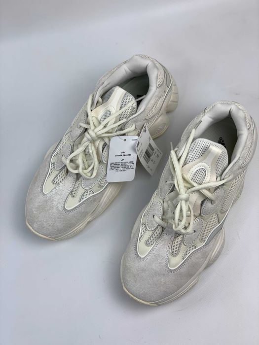Мужские белые кроссовки Adidas Yeezy 500 Bone White изи йизи ob367