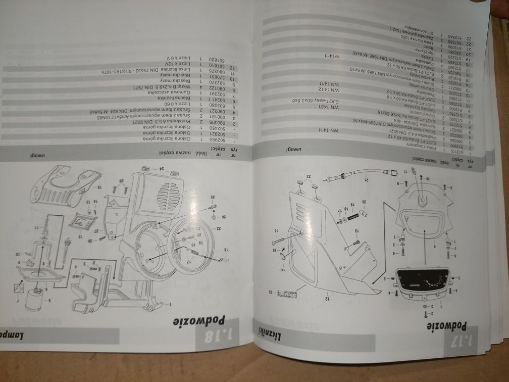 Nowy katalog czesci instrukcja simson sr50 sr80 skuter rama silnik