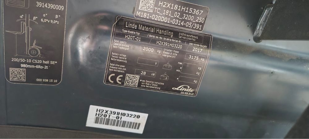 Wozek widlowy LINDE H20-T01