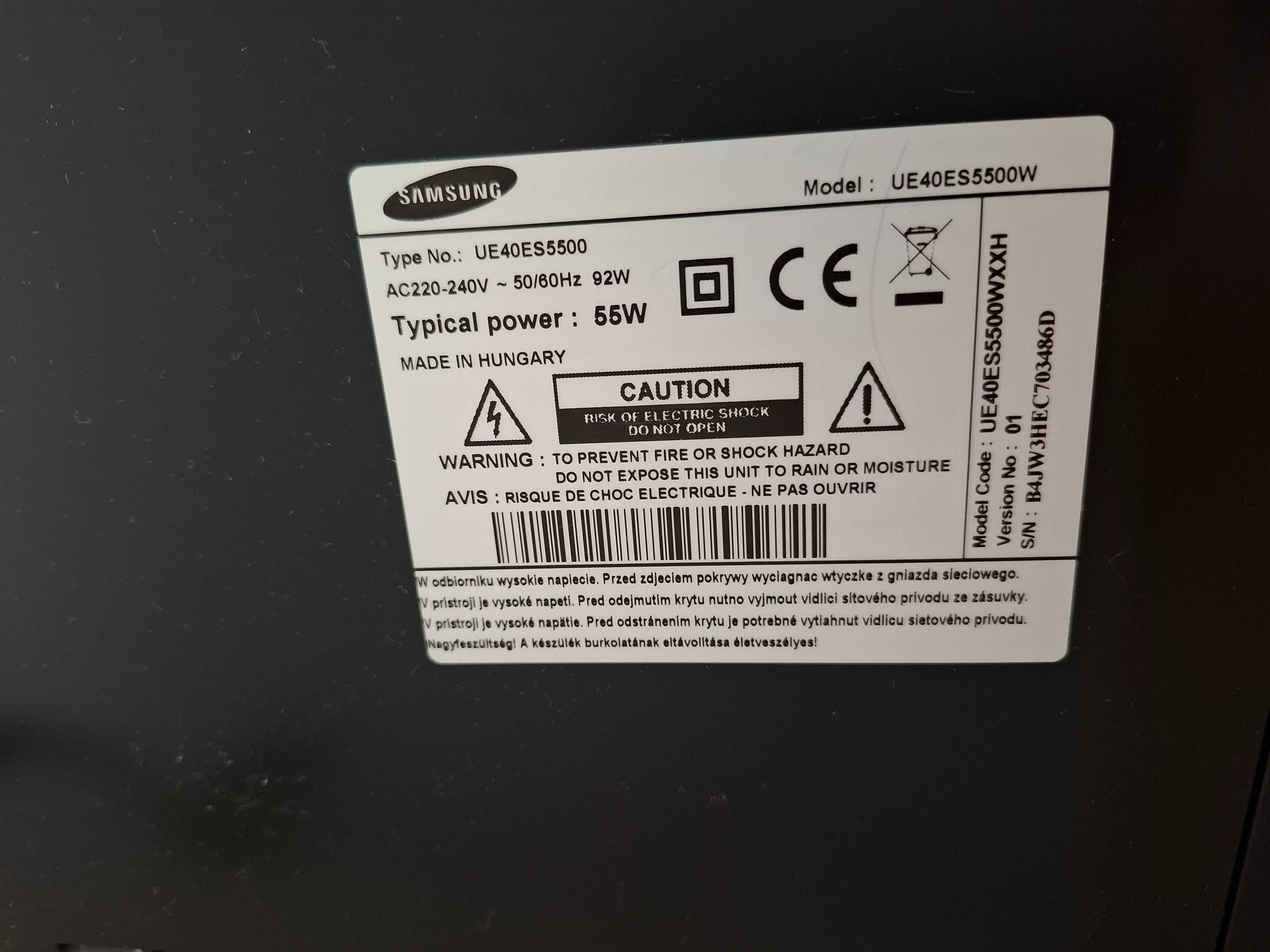 TV Samsung LED UE40ES5500 + dekoder WIWA H.265 LITE