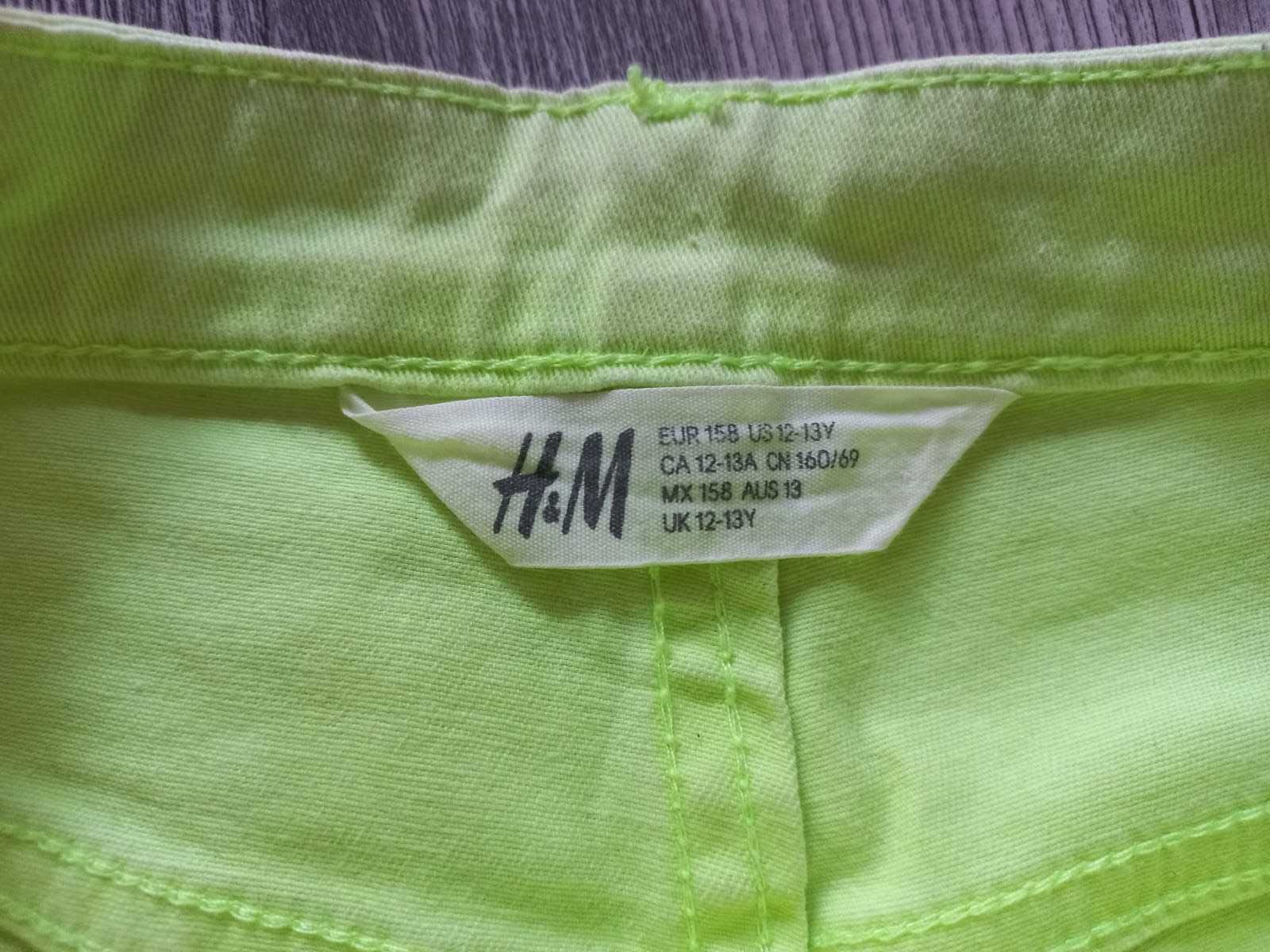Szorty neonowe zielone H&M 158