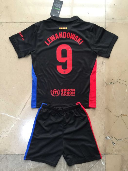 Koszulka Barcelona - Komplet dziecięcy-Lewandowski-wyjazdowa-R.22