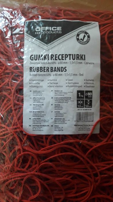 Gumki recepturki 80 mm/1,5x1,5 Rubber Bands mocne produkt polski 1kg