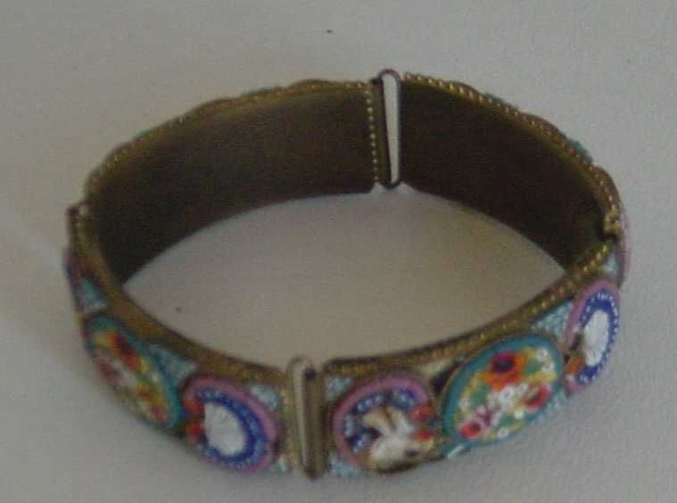 RARA! INVULGAR! Pulseira Antiga feita à mão em micromosaico italiano