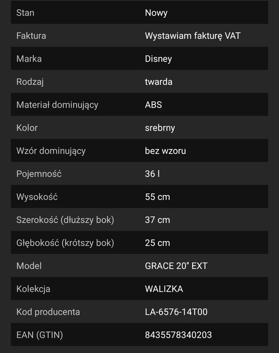 WALISKA LEVEL8 walizka kabinowa 36-42L podróżna z możliwością rozbudow