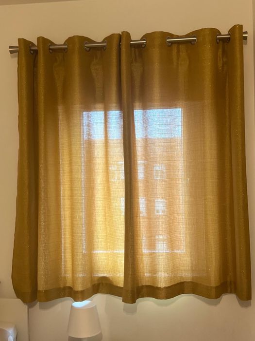 Varão Inox 135cm + Cortinas à medida