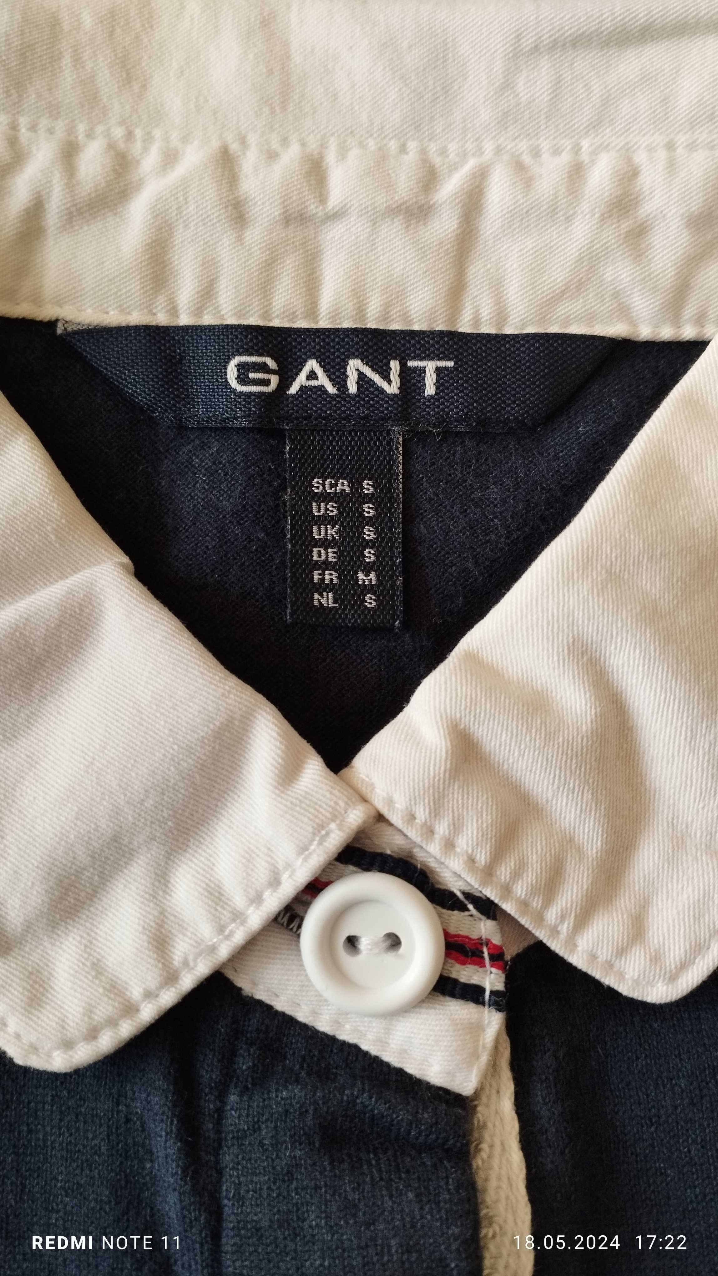 Damska krótka sukienka koszulowa 3/4 rękawa Gant