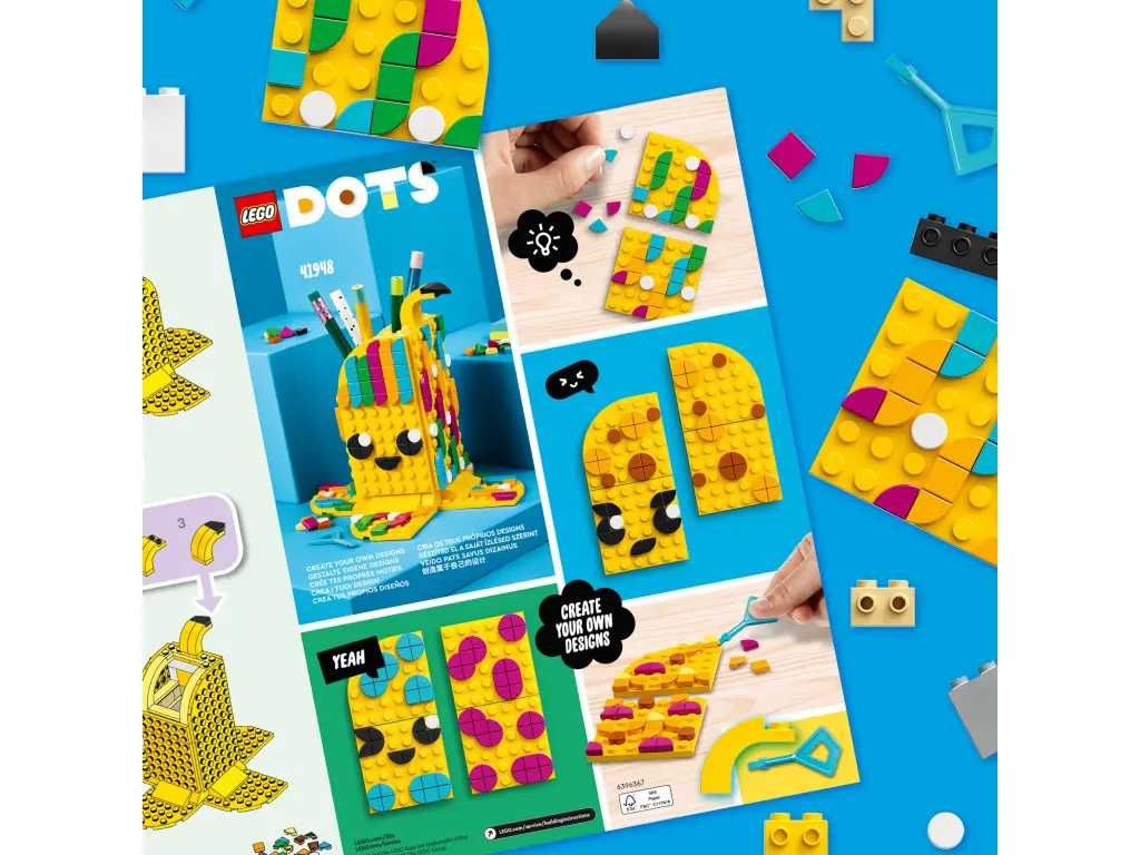 LEGO DOTS 41948 Uroczy banan — pojemnik na długopisy - 438 elementów