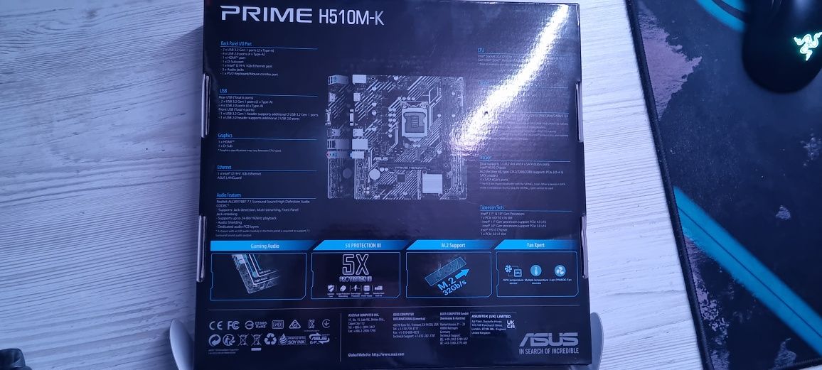Материнська плата Asus Prime H510M-K (s1200, Intel H510, PCI-Ex16)