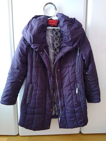 Ciepła zimowa fioletowa kurtka płaszcz Laura Di Sarpi r. M/38 L/40