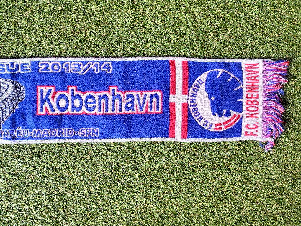 Pamiątkowy kolekcjonerski szalik z meczu Real Madryt FC Kopenhaga w LM