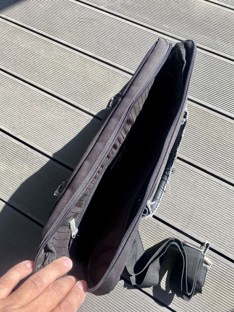 Torba A4 Zara laptop czarna z rączkami i paskiem męska pojemna