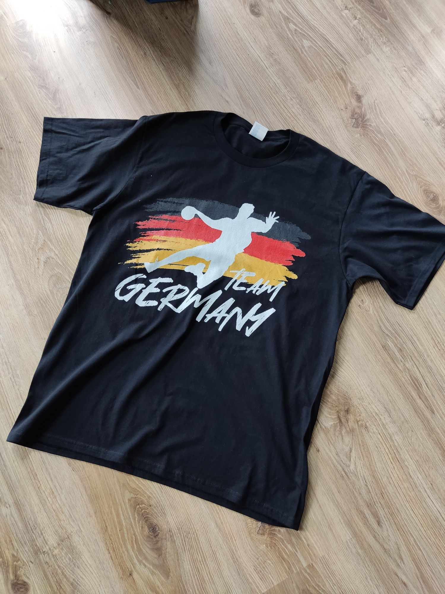 Koszulka t-shirt uniseks rozmiar L czarna z nadrukiem