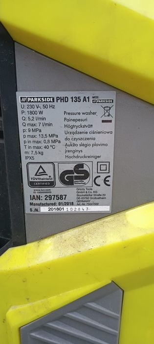Myjka ciśnieniowa Parkside