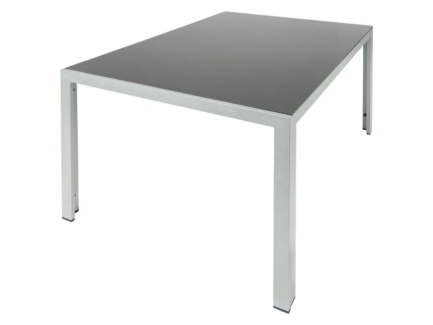 Aluminiowy stół ogrodowy szkło Houston 140 x 90cm obracany blat czarny