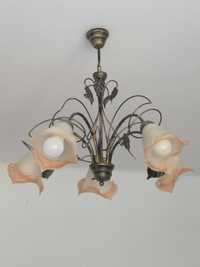 lampa żyrandol  metalowy dekoracyjny+ żarówki energooszczędne