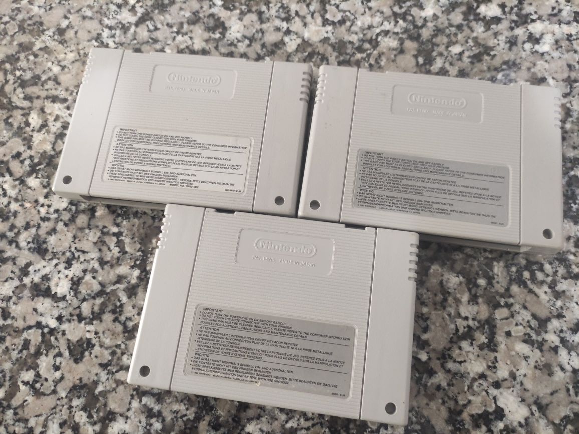Lote de 3 jogos para Nintendo SNES