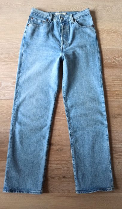 Jeansy Levi's Ribcage Straight niebieskie W26 L29