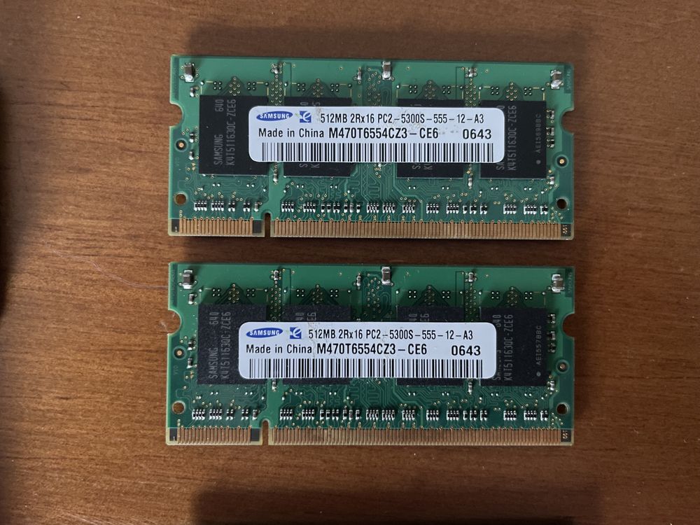 Memorias Samsung 2x512mb Rx16