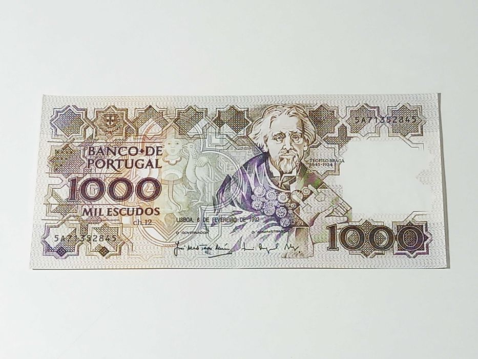 Nota de 1000 Escudos / Teófilo Braga (1992)