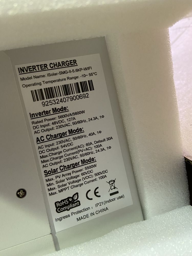 Inversor solar novo nunca usado 6200W