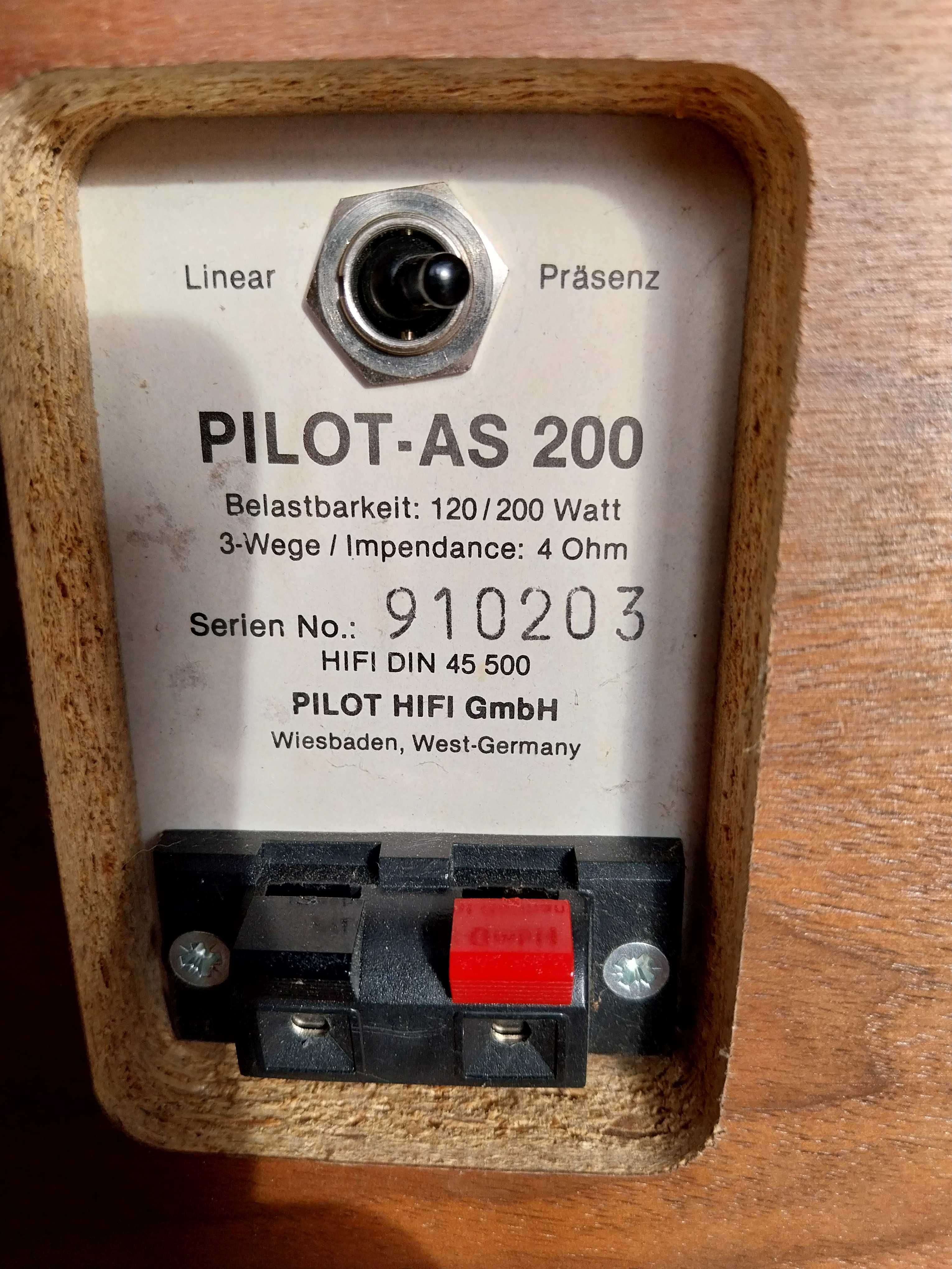 Kolumny głośniki PILOT AS 200 DIN 45 500 fornir Unikat
