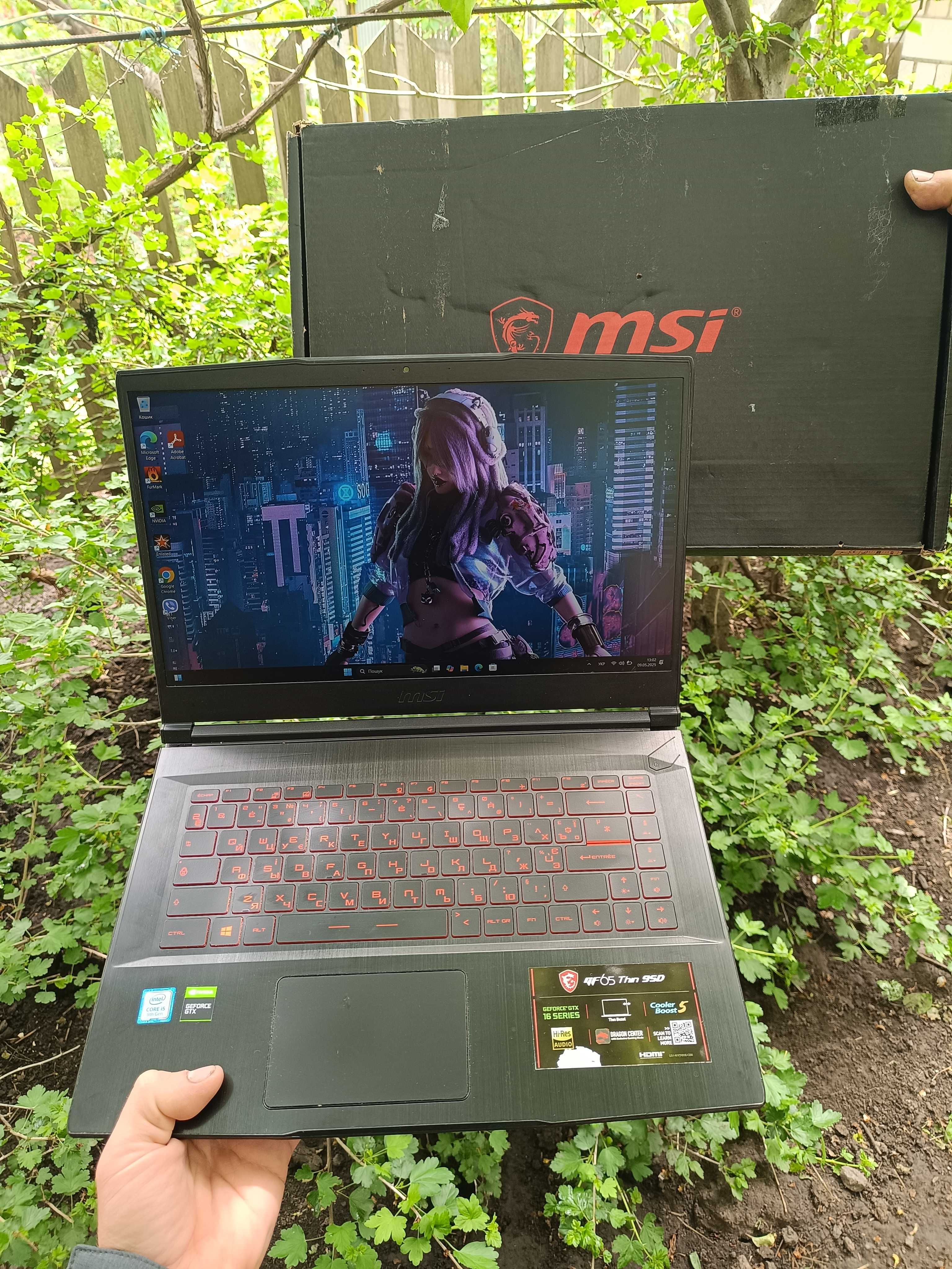 Стан 9/10, 144Гц, ноутбук MSI (i5 9300H/16/512gb/GTX 1660 Ti 6gb)