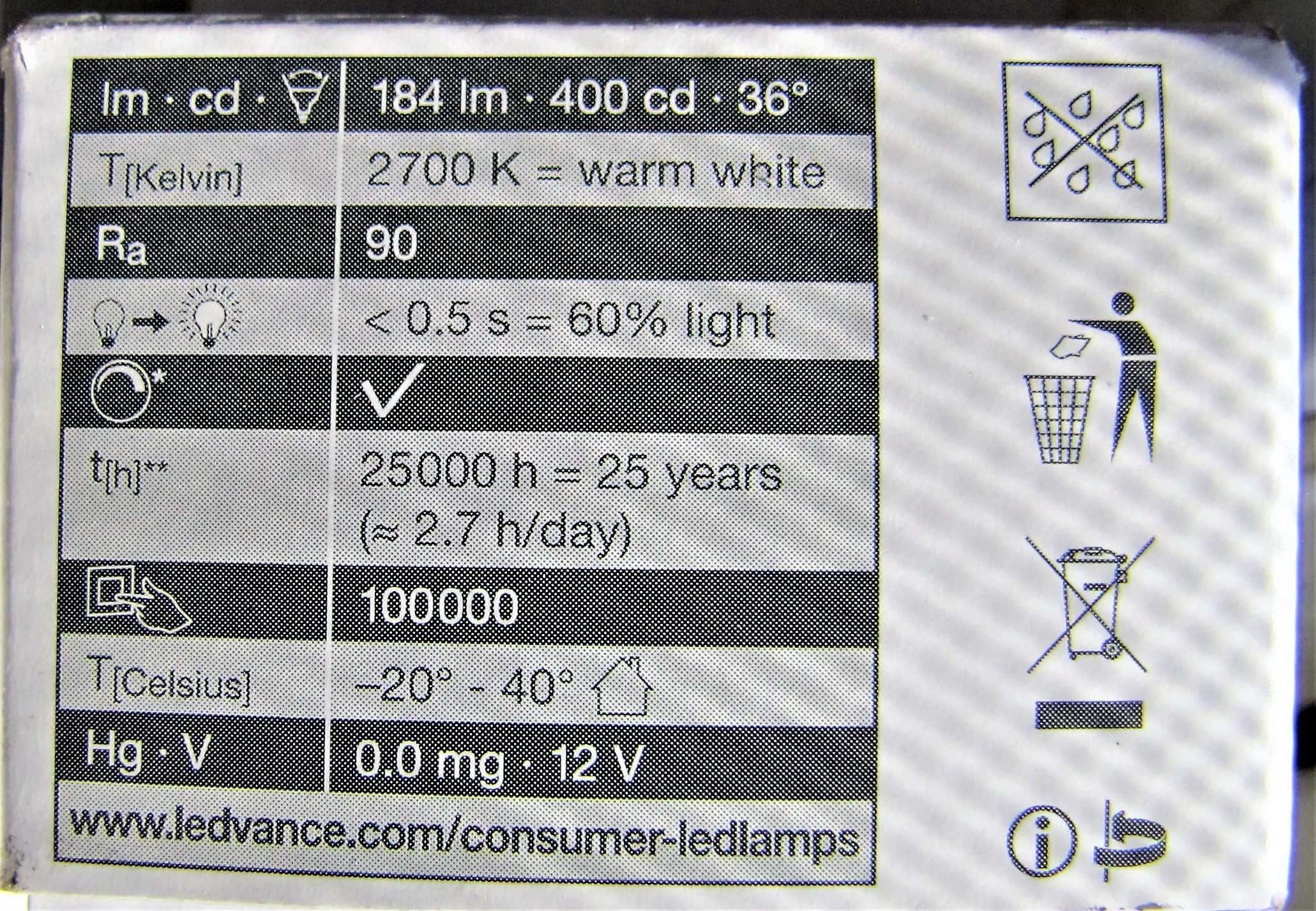 reflektorki led, do ściemniania osram, gu4, 3,2 W