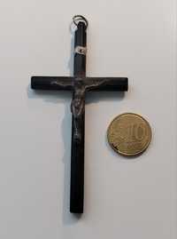 Pequeno crucifixo muito antigo em madeira e metal