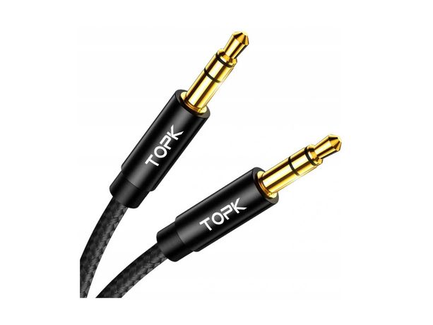 Kabel minijack (3,5 mm) - minijack (3,5 mm) / telefon - samochód 1m