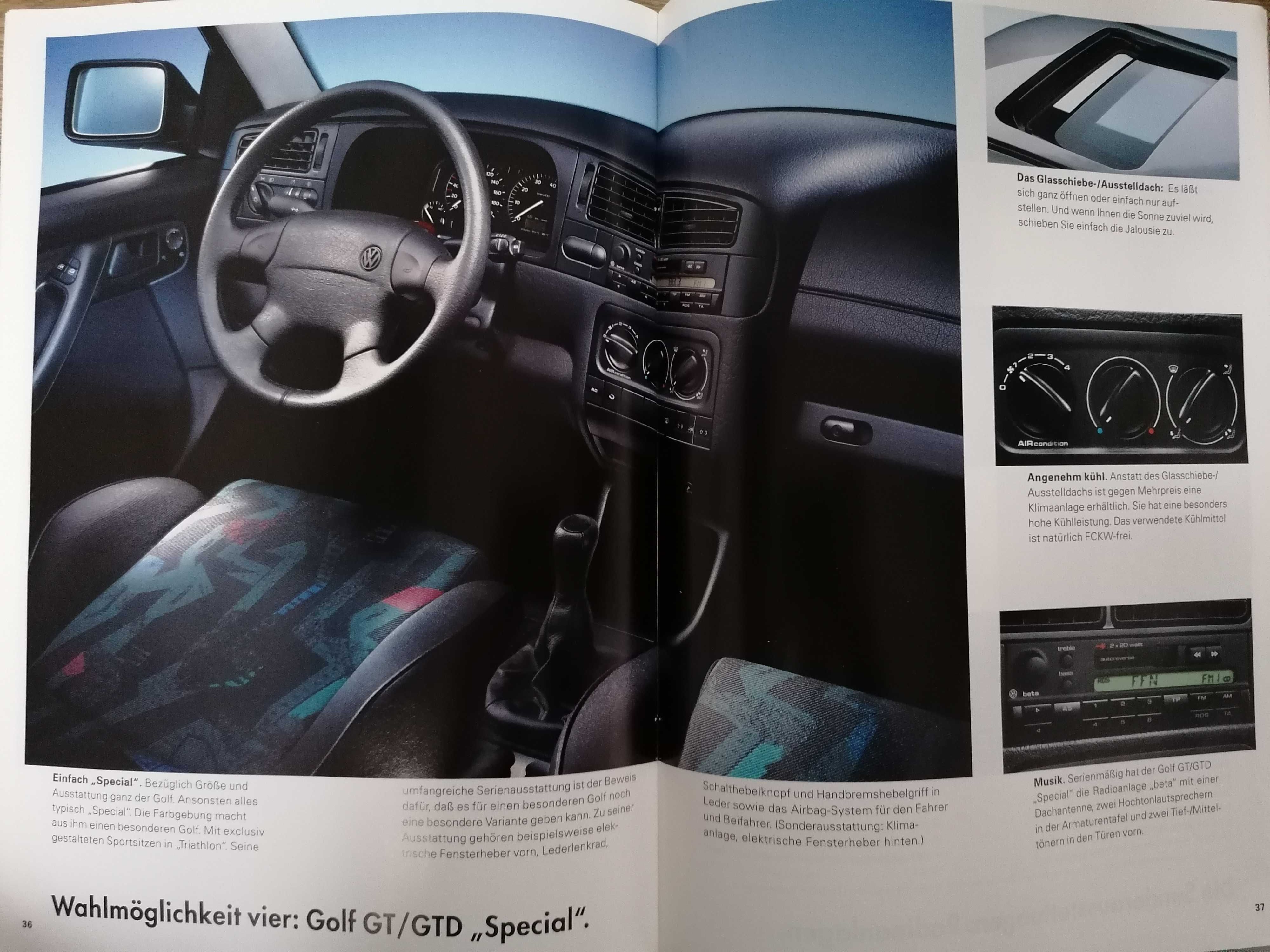 Prospekt VW Golf III CL GL GT/GTD GT/GTD Special