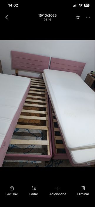 2 camas de meninas rosa veludo solteiro