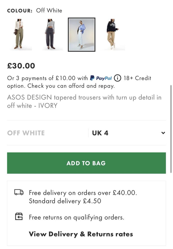 Нові молочні брюки ASOS