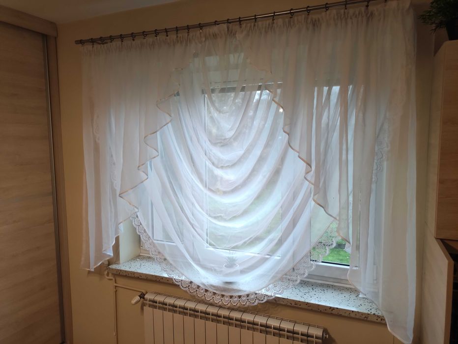 Firanka biała z kreszu