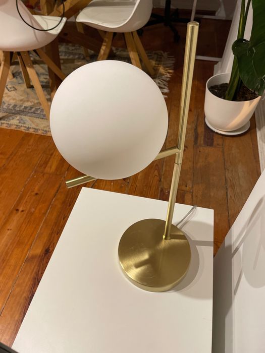 Candeeiro latão dourado