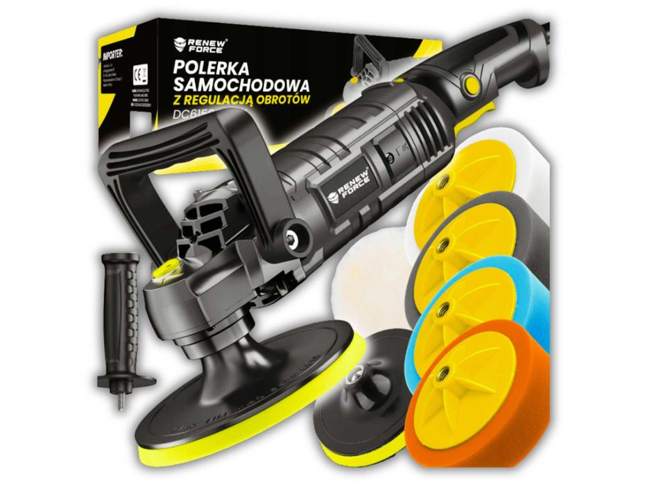 POLERKA SAMOCHODOWA Rotacyjna 2600W Regulacja Obrotów Zestaw WYPRZEDAŻ