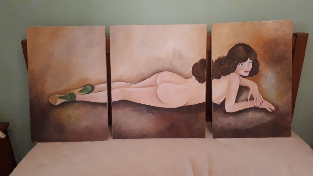 pintura em tela nu feminino