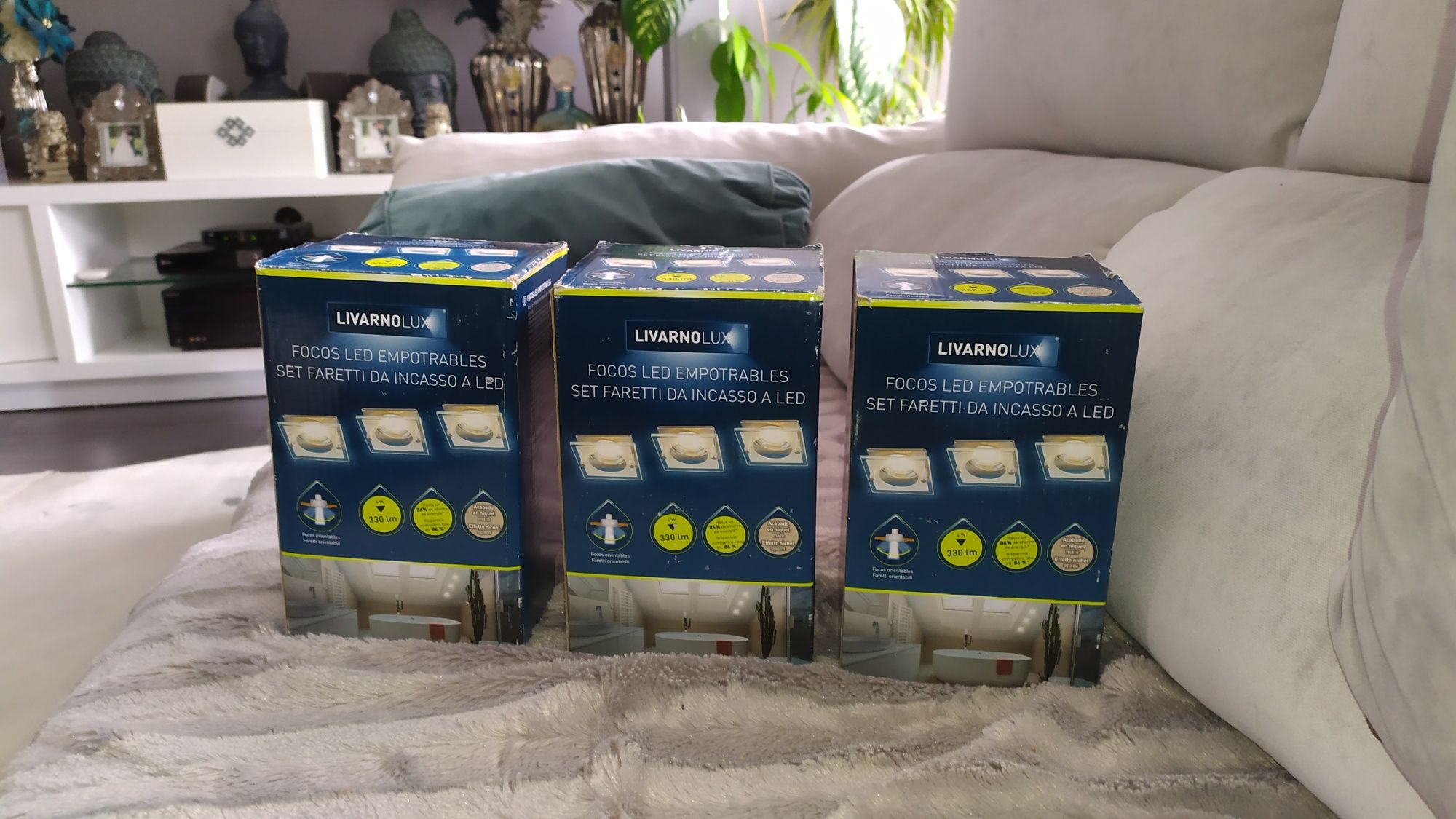 novo 5 caixas de 3 focos de luz led para teto falso - 15 no total